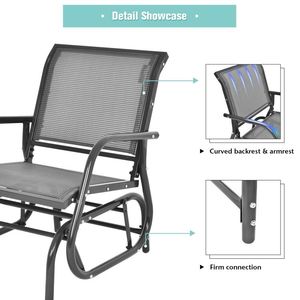<b>Single</b> Outdoor <b>Swing</b> Glider Rocking Chair with Armrest for Garden Use - Product Image 4