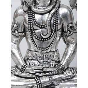 รูปปั้นพระศิวะทองเหลืองขนาดเล็กทำด้วยมือ6 "รูปปั้นอเมทิสต์ฐานพลอย - Product Image 2