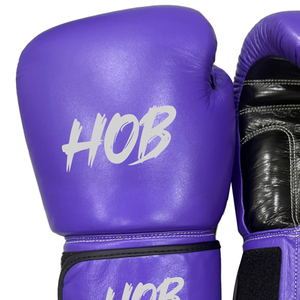 HOB นวมชกมวยสีม่วง หนัง PU ปิดด้วยเวลโคร สายรัดข้อมือปรับได้ อุปกรณ์ฝึกซ้อม - Product Image 2