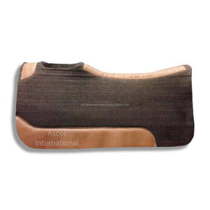 Vente en gros de tapis de selle en laine de feutre synthétique Western avec cuir pour équipement d'équitation avec logo personnalisé - Product Image 4