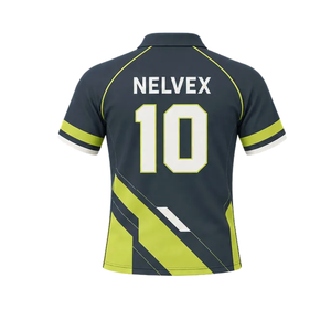 Ensemble Maillot et Short de Football Unisexe OEM Col Polo Rayures Diagonales Sublimation Séchage Rapide Anti-Transpiration Taille Élastique Polyester - Product Image 4