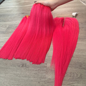 Cabello Virgen Vietnamita Liso Color Rosa Neón, Cabello Humano de Lujo, Super Double Draw, Envío Rápido desde Fábrica, Super Draw - Product Image 3