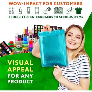 Teal Bubble mailer 7.25x11 buste imbottite in metallo 25 buste di spedizione imbottite imbottite - Product Image 5