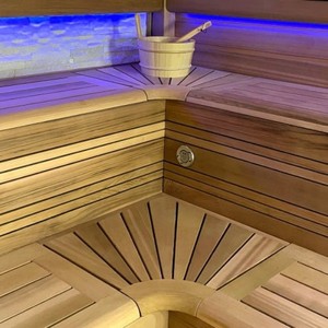 Sauna contemporánea estilo gazebo con vidrio panorámico, cabina de sauna de madera de cedro resistente a la intemperie para patio trasero y jardín - Product Image 2