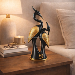 Sculpture d'Oiseau Grue en Polyrésine AG Elements, 12 Pouces, Statue Décorative Moderne pour Table, Ornement Animalier de Luxe pour l'Intérieur de la Maison - Product Image 4