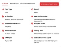 Tarjeta eSIM de Viaje para Hong Kong, Datos de Alta Velocidad 4G/5G, Entrega Instantánea de Código QR y Roaming Internacional para Turistas