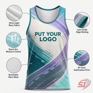 Camiseta Deportiva Personalizada para Correr, Transpirable, de Secado Rápido, Color Cian Medianoche Espectral - Product Image 4