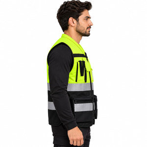 Gilet de sécurité réfléchissant, style économique basique, couleur fluorescente, polyester respirant, gilet de travail pas cher pour chantier - Product Image 2