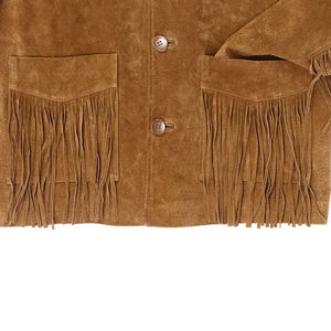 Chaqueta de Hombre Estilo Occidental OEM, de Cuero Genuino, para Invierno, Cálida, Elegante, Cómoda, de Manga Larga, con Flecos de Gamuza, Corte Ajustado - Product Image 5