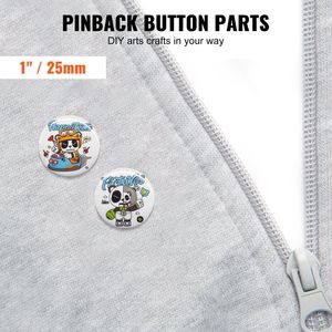 Set di 500 Componenti Fai-da-Te per Badge con Bottone, 1 Pollice (25mm), con Chiusura a Spilla, Include Parte Superiore in Metallo e Bottone in Plastica/Metallo Trasparente F per Artigianato e Hobby - Product Image 6