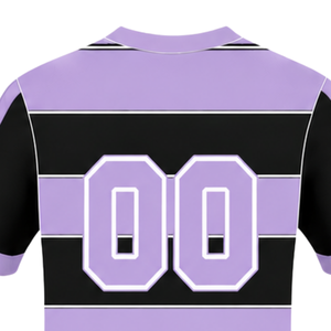 เสื้อรักบี้แขนสั้นสีดำลายทาง คอกลม สำหรับฝึกซ้อมและแข่งขันกีฬา - Product Image 4