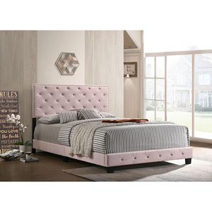 Affascinante Letto Imbottito Rosa in Stile Transizionale per Interni Eleganti - Product Image 5