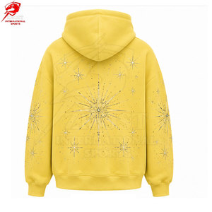 Streetwear Collection Men Oversize <b>Rhinestone</b> <b>Hoodies</b> With Custom Logo Soft Fleece Low MOQ In Best Price - Product Image 2