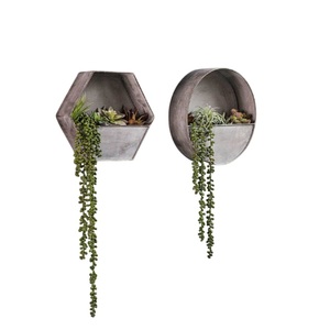 Ensemble de jardinières murales rondes en métal modernes, écologiques, en fer galvanisé, pour plantes suspendues, pour l'intérieur, l'extérieur, le jardin, pour les herbes - Product Image 4