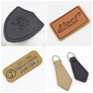 Parche de Cuero Grabado con Láser Profesional |   Etiqueta de Marca Minimalista, Discreta y Totalmente Negra |   Precio Directo de Fábrica - Product Image 1