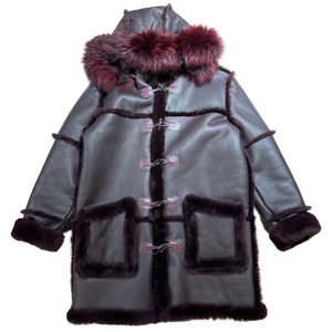 <b>Men's</b> Genuine Leather <b>Shearling</b> <b>Jacket</b> Soft Sheepskin Fur Warm Winter Aviator Biker Coat Premium Classic Outerwear Style - Product Image 1