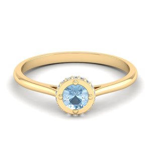 REYES GRA Certified 925 Sterling Silver Moissanite Engagement <b>Ring</b> with Natural Aquamarine Gemstone <b>Fine</b> Jewelry Birthstone <b>Ring</b> - Product Image 6