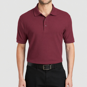 เสื้อโปโลแขนสั้นผู้ชาย ผ้าปิเก้ ยี่ห้อ Fasmic International ผ้าฝ้าย 100% ระบายอากาศได้ดี สวมใส่สบาย ติดกระดุมด้านหน้า ผ้าถักเรียบ มีกระเป๋าเสื้อ ทรงปกติ - Product Image 5