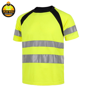 Custom High Visibility Reflective Safety t Shirt Shorts Sleeves Men Construction Hi Viz T-shirts - Product Image 6