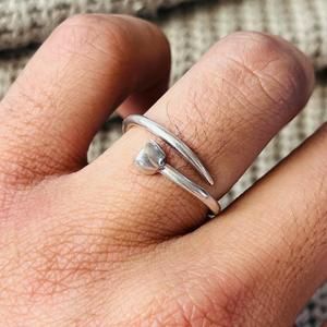 Minimalist Brass Wrap <b>Ring</b> Silver plated <b>Dainty</b> Geometric Womens Wholesale <b>Ring</b> - Product Image 2