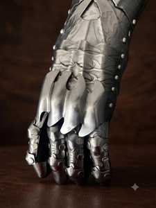 Guantes de Acero Inoxidable Plateados, Armadura Medieval de Caballero, Protección de Manos Gótica, Artículo Coleccionable - Product Image 2
