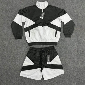 High Quality Men Nylon Tracksuit Relaxed Fit Breathable Windbreaker <b>Jacket</b> and Shorts Set - Product Image 1