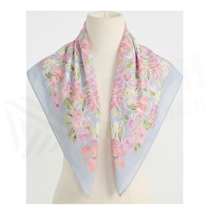 Women's <b>Square</b> <b>Silk</b> <b>Scarf</b> Floral Print Elegant Multi-Functional Fashion Accessory Spring Daily Wear - Product Image 2