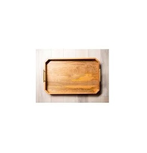 Antique Wood Serving Fruit <b>Storage</b> <b>Trays</b> with Handles Handmade High Standard Quality Single Tier Classic Design - Product Image 5