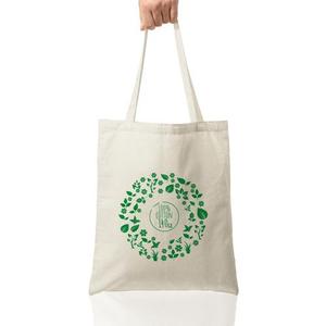 Bolsa de compras de algodón natural de peso medio ligero de 120 GSM con su logotipo personalizado, con capacidad para 10 KG, bolsa de mano de alta durabilidad. - Product Image 1