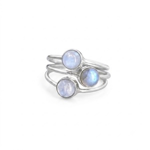 Wholesale 925 Sterling Silver Rainbow Moonstone <b>Ring</b> Natural Blue Fire Gemstone June Birthstone Jewelry Handmade Stylish <b>Ring</b> - Product Image 1