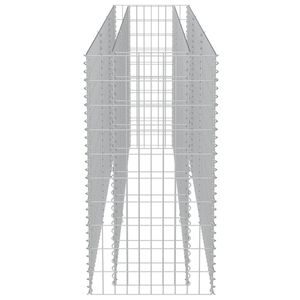 Grand lit de jardin surélevé en gabion en acier galvanisé argenté, durable et décoratif - Product Image 6