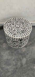 Mesa de Centro Redonda de Lujo Moderna con Incrustaciones de Concha, Hecha a Mano, Mueble Elegante para el Hogar, Hotel, Giratoria, Portátil, Estilo Rústico - Product Image 3