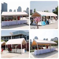 Salons en plein air Glamping Events Gazebo 3x3m 10x10 ft Tissu de finition imperméable Cadre en fer Toile de tente à baldaquin