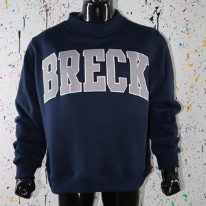Sweat-shirt à col montant BRECK BLUE 100% GRIS avec broderie appliquée, col large, URBAN PRODUCTIONS - Product Image 1