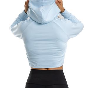 Venta al por mayor Plain Crop Top Hoodies LOGO Personalizado Multi Color Cropped Hoodies Mujeres Algodón Crop Top Hoodie 2026 - Product Image 2