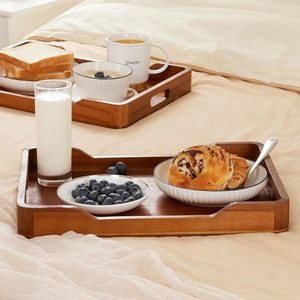 Wood Serving <b>Tray</b> with Handle Rectangular Decorative Ottoman Serving <b>Tray</b> Large Food Drink <b>Tray</b> for <b>Breakfast</b> at Wholesale Price - Product Image 4