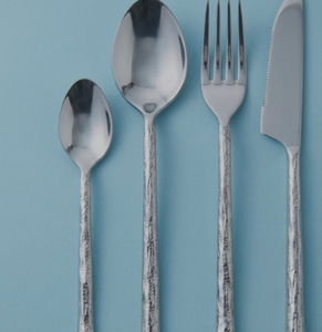 Hand Forged Stainless Steel Cutlery <b>Set</b> Flatware Dishwashwer Safe Rustic Design Luxury Elegant table Setting <b>DInnerware</b> - Product Image 3