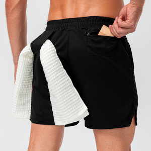 Shorts de sport noirs légers, respirants, à séchage rapide, vêtements de sport d'entraînement athlétique, confortables, durables, vêtements de sport pour hommes - Product Image 1