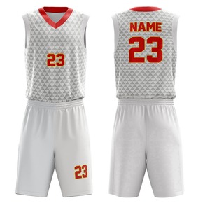 ชุดยูนิฟอร์มบาสเก็ตบอลพิมพ์ลายขายส่งสำหรับทุกเพศ ปรับแต่งสีและโลโก้ได้ ระบายเหงื่อ ป้องกันแบคทีเรีย ผลิตจากโพลีเอสเตอร์ 100% - Product Image 1