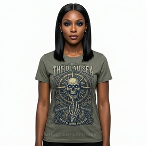 เสื้อยืดกราฟิกสไตล์ดิสเทรสสำหรับผู้หญิง ลายธีมสยองขวัญ The Dead Rise พิมพ์ลายสตรีทแวร์แนวกริ๊ตตี้ โรงงานผลิตโดยตรง - Product Image 5