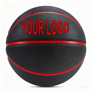 Balón de Baloncesto Negro con Líneas Rojas, Cubierta de PU, Duradero para Uso en Exteriores, Talla 7, Cubierta de Cuero Sintético Ecológico para Uso en Exteriores - Product Image 6