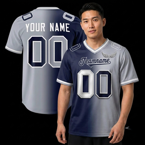 Custom V-Neck <b>Football</b> Jersey Unisex Polyester/Nylon Breathable Heat-Transfer Printed Team Name Number Adult Plus <b>Size</b> Summer - Product Image 4