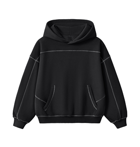 Premium Essential Contrast Stitched Hoodie Oversized <b>Drop</b> Shoulder Hooded Sweatshirt OEM ODM - Product Image 5