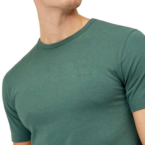 Camiseta de algodón para hombre, corte holgado, con estampado frontal, verde, manga corta, cuello redondo, transpirable, ecológica, de secado rápido, informal, de punto jersey. - Product Image 6