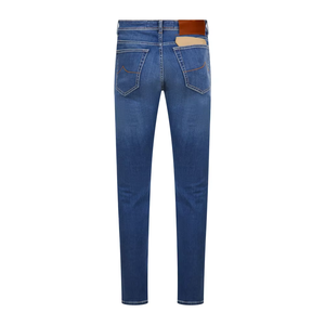 Men's Straight Fit Stonewashed Blue <b>Jeans</b> High <b>Waist</b> Button Fly Casual Cotton Pants Autumn Wear - Product Image 5
