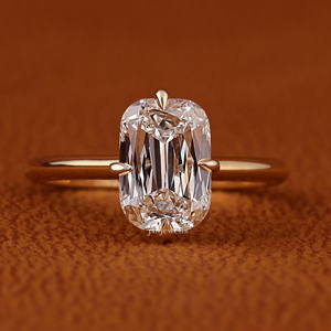 Bague de fiançailles solitaire ovale 3 carats en diamant de laboratoire sur mesure, monture closée en or massif 14K, certifiée IGI, tendance - Product Image 1