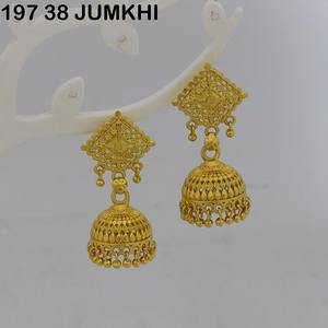Boucles d'oreilles Jhumka doubles plaquées or de luxe pour femmes, style indien traditionnel, longues et pendantes, pour mariages et fêtes - Product Image 5