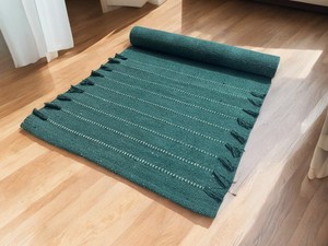 Contemporary Rectangle Chenille <b>Rug</b> With Printed Pattern Green Color Home Use - Product Image 4