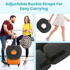 Cuscino Ergonomico a Ciambella in Memory Foam per Sedia, Cuscini per Coccige, Pavimento Pelvico e Supporto Lombare - Product Image 5