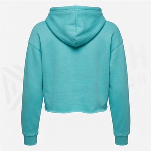 Haut court à capuche sportswear tendance pour femme, en molleton de coton, avec logo personnalisé, vente en gros, service OEM, vêtements de sport confortables - Product Image 2